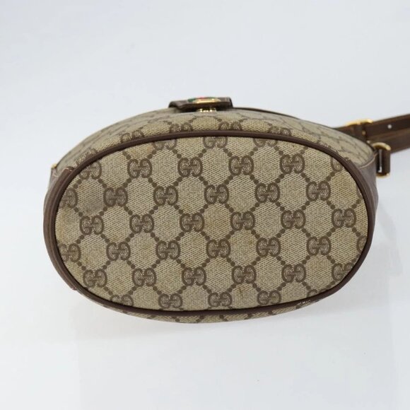 GUCCI GG Supreme Web Sherry Line Bag PVC Leather Beige 40 02 081 Auth BA7253 - Picture 7 of 16